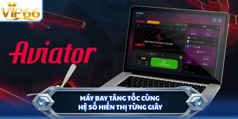Máy bay tăng tốc cùng hệ số hiển thị từng giây